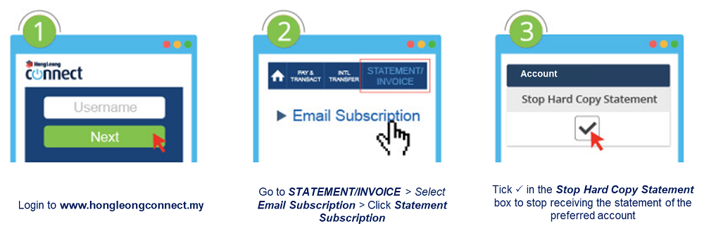 Step 2: Subscribe to e-Statement