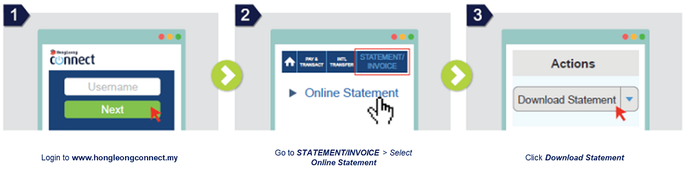 Step 3: Download and view e-Statement