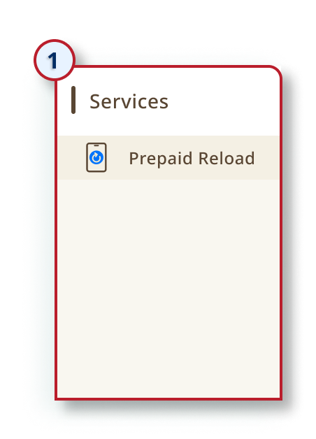 Prepaid Reload Step 1