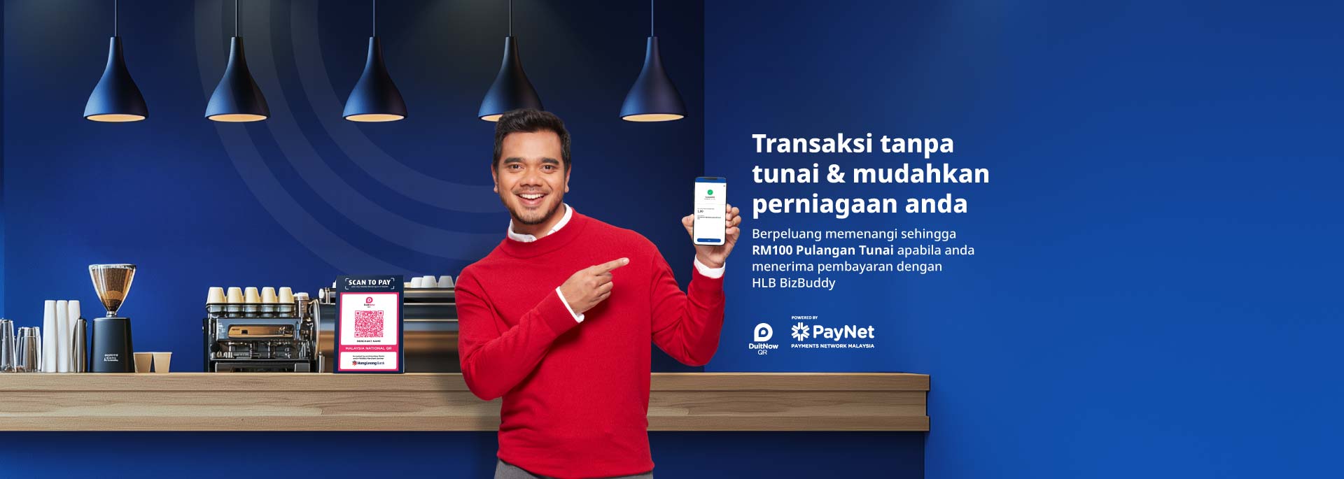 Transaksi tanpa tunai & mudahkan perniagaan anda