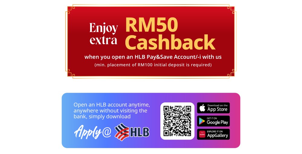 Enjoy extra RM50 Cashback